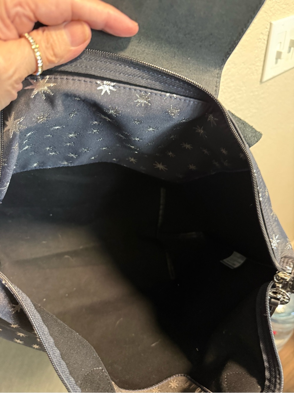 Longchamp Navy Blue w/ Stars Tote Bag - Picture 9 of 12